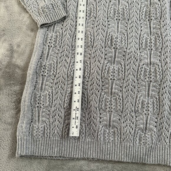 NWT Sundance Leah Mae Pointelle Sweater Dress Wool Blend SMALL Gray Long Sleeve - Picture 4 of 7
